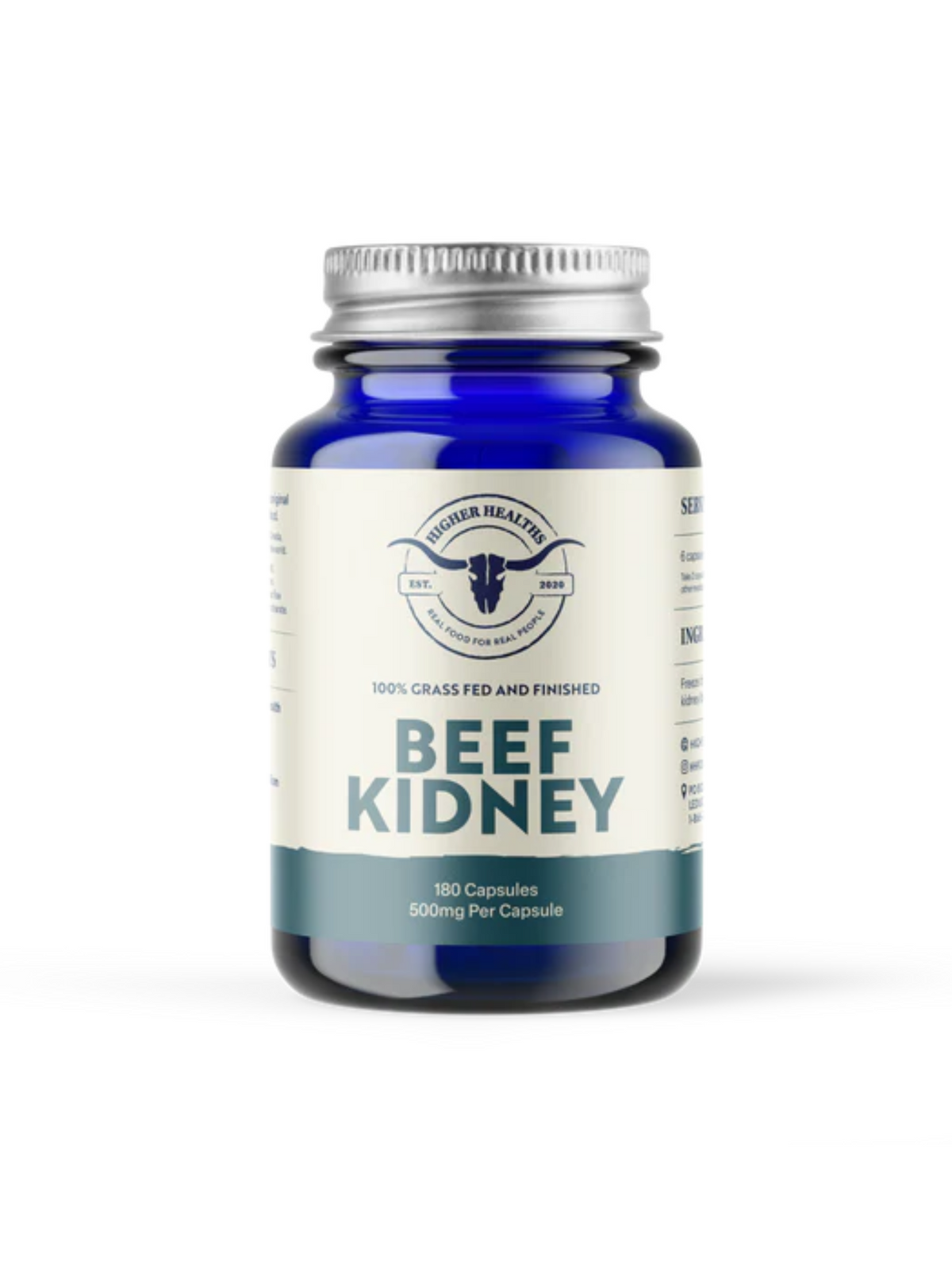Higher Healths Beef Kidneys capsules - 100% Grass-Fed/Grass Finished, Freeze Dried