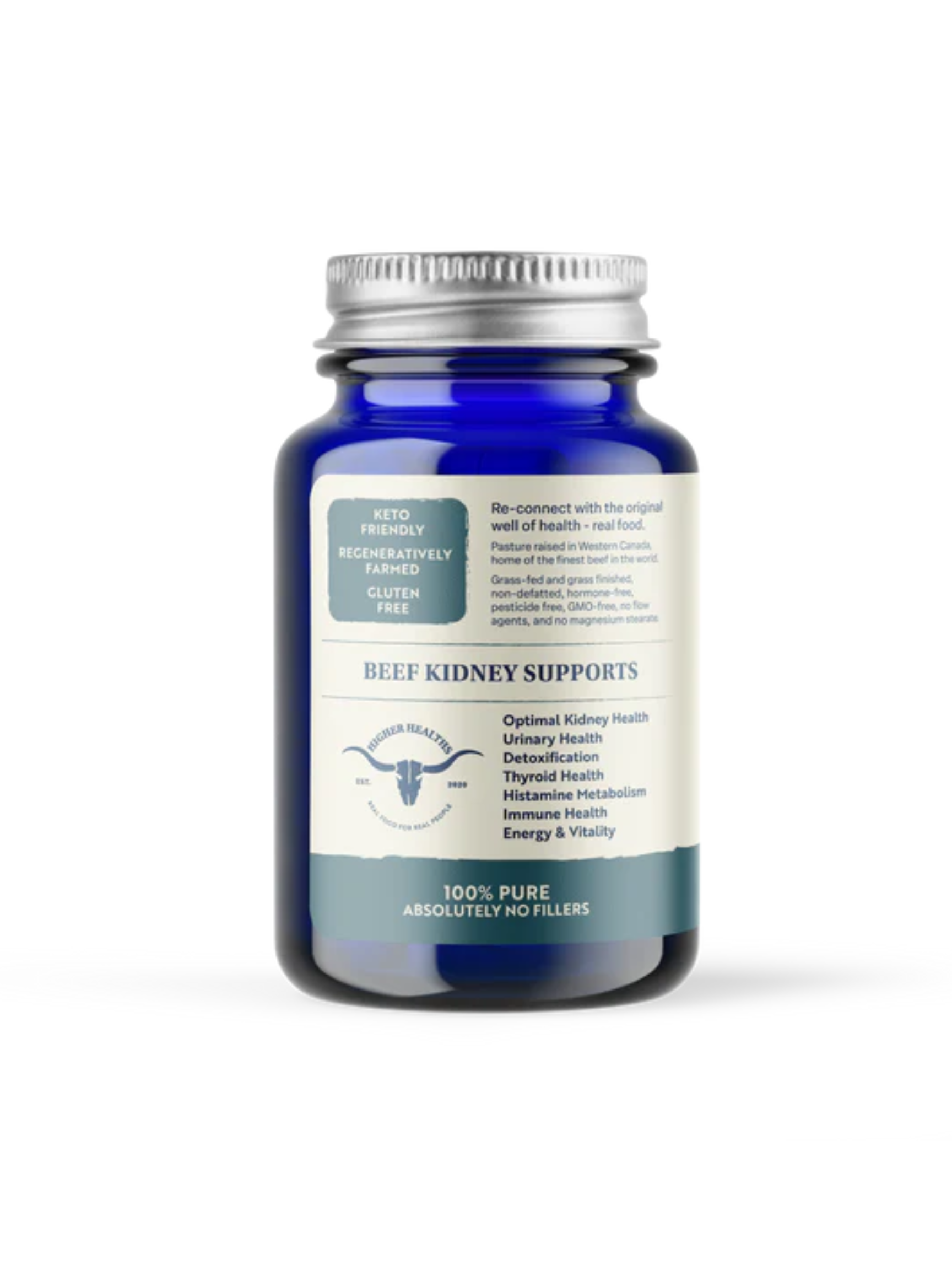 Higher Healths Beef Kidneys capsules - 100% Grass-Fed/Grass Finished, Freeze Dried