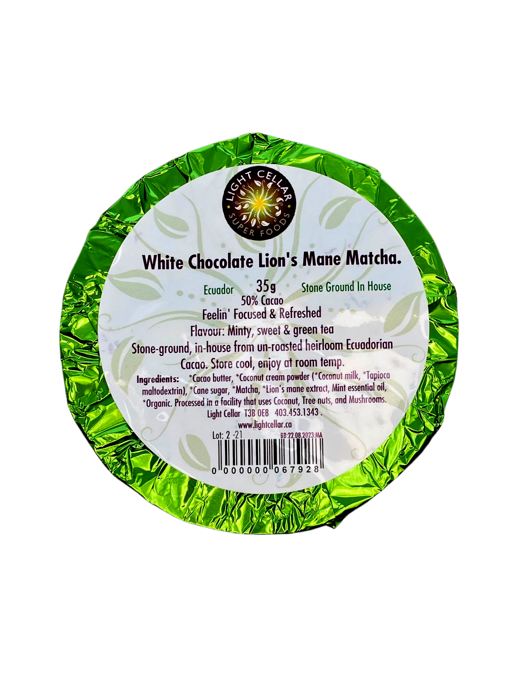 Lion's Mane Matcha Superfood White Chocolate Bar