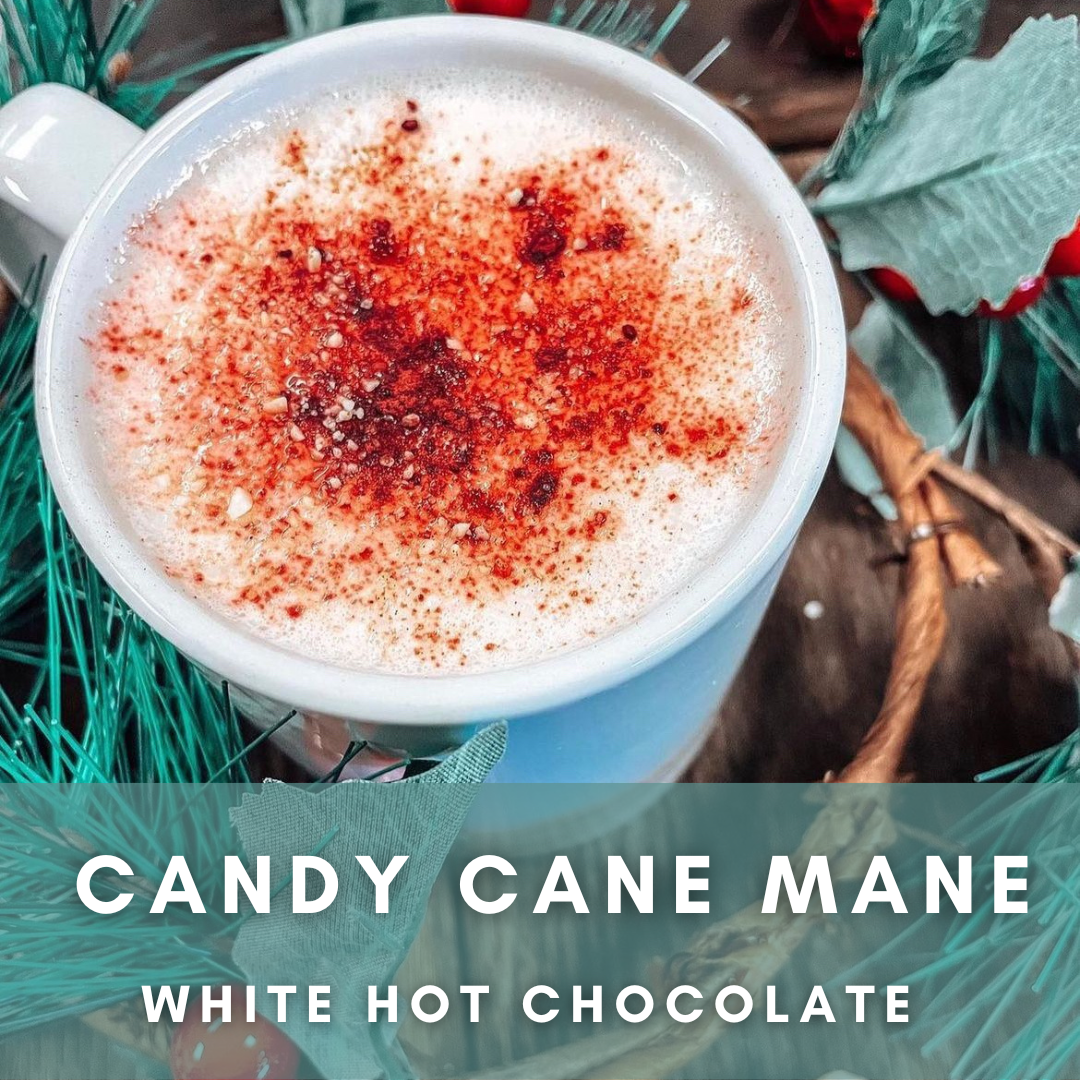 Candy Cane Mane White Hot Chocolate
