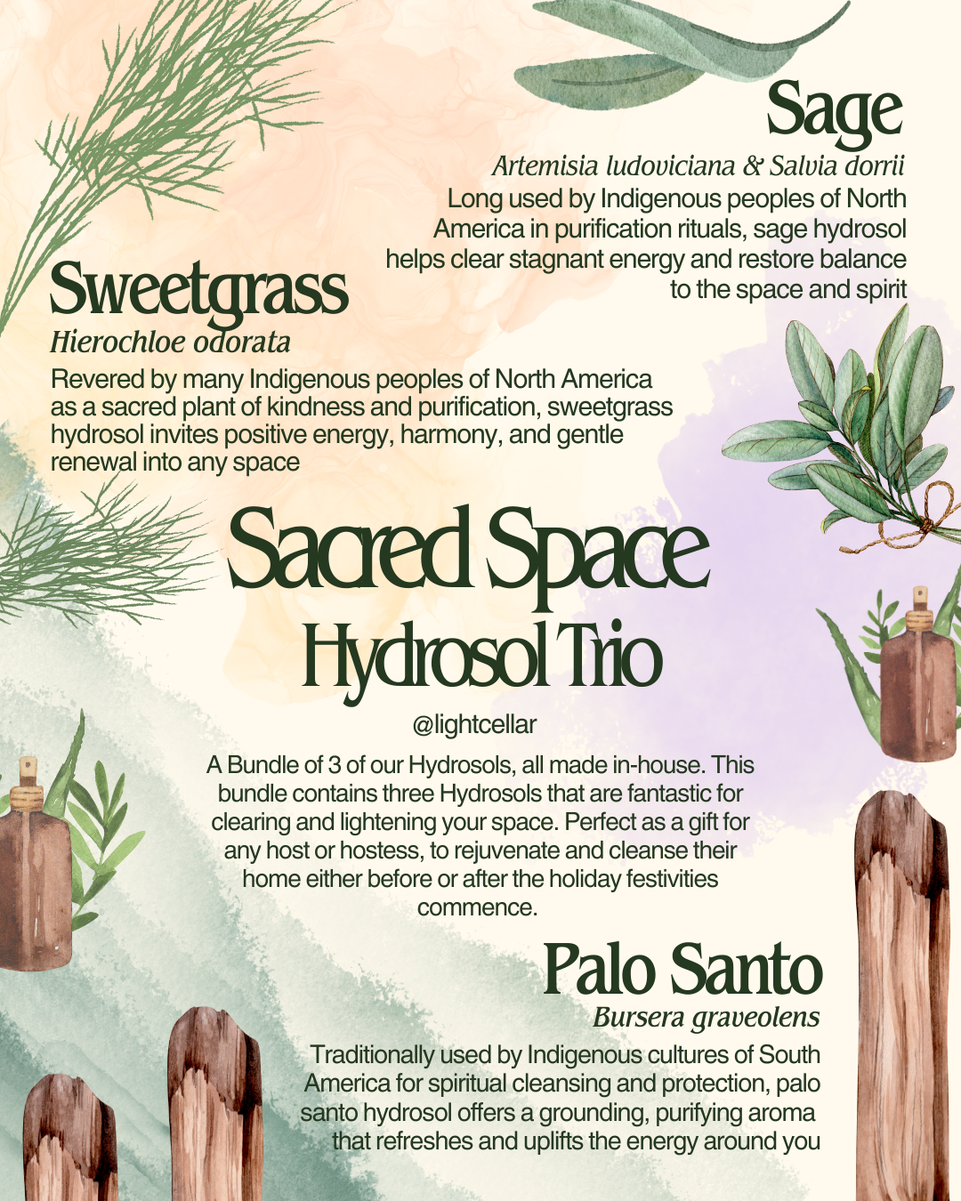 Sacred Space Hydrosol Trio - Local delivery/pick-up only