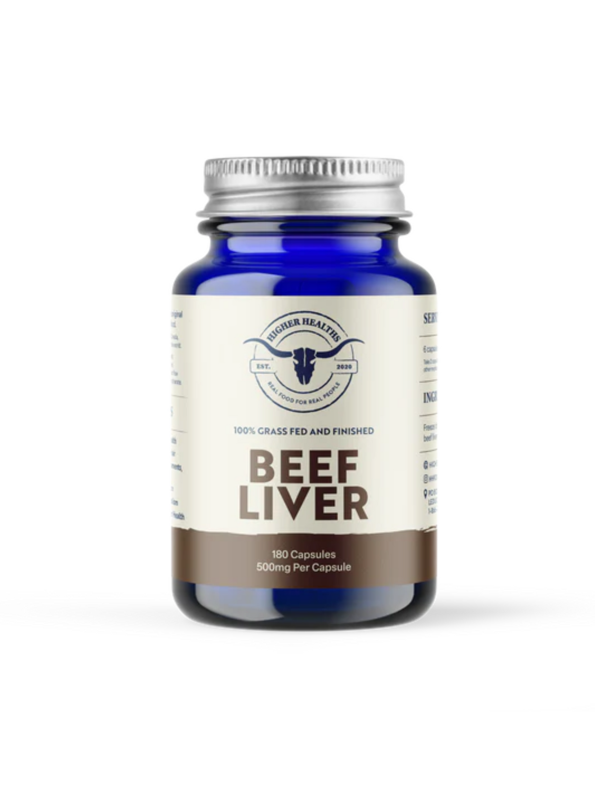 Higher Healths Beef Liver capsules - 100% Grass-Fed/Grass Finished, Freeze Dried