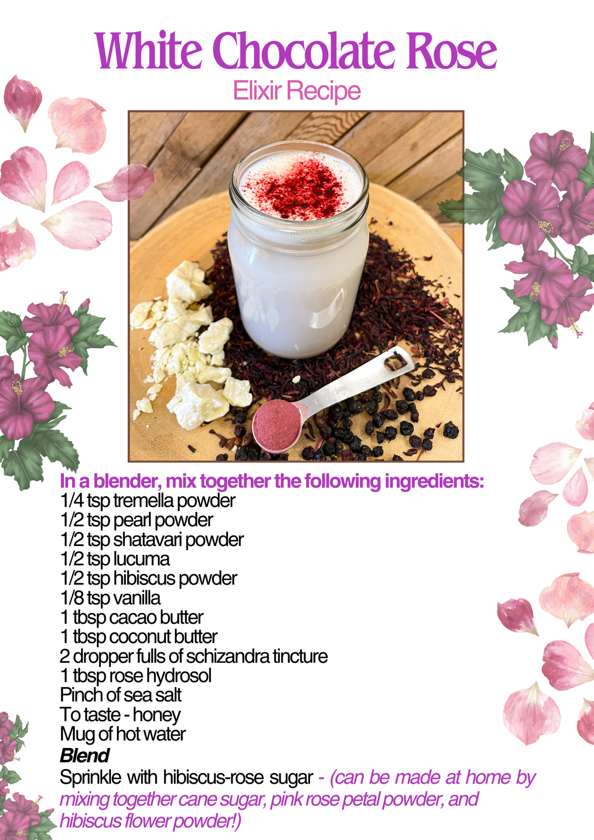 White Chocolate Rose Elixir - Recipe