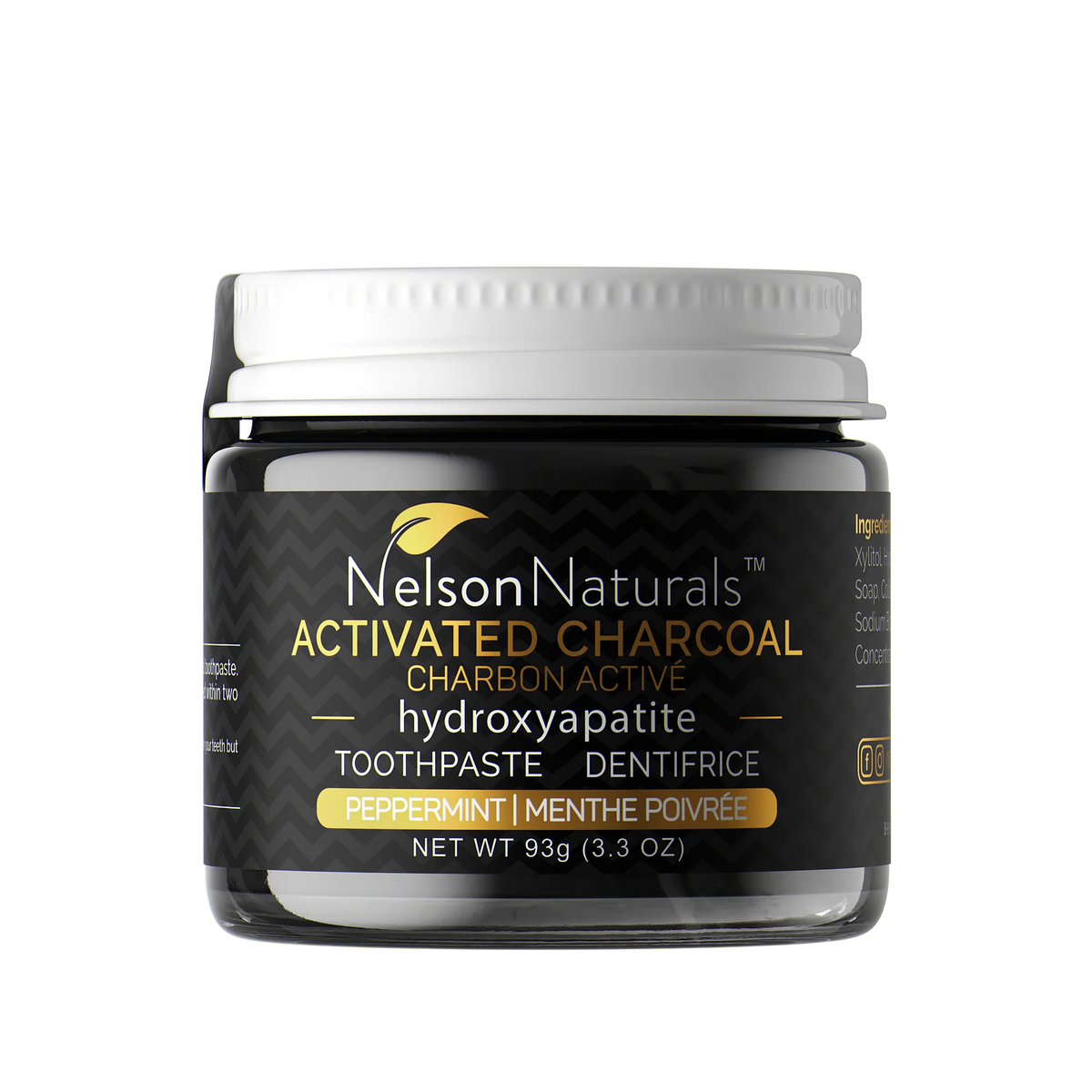 Nelson Naturals Activated Charcoal with Hydroxyapatite Toothpaste