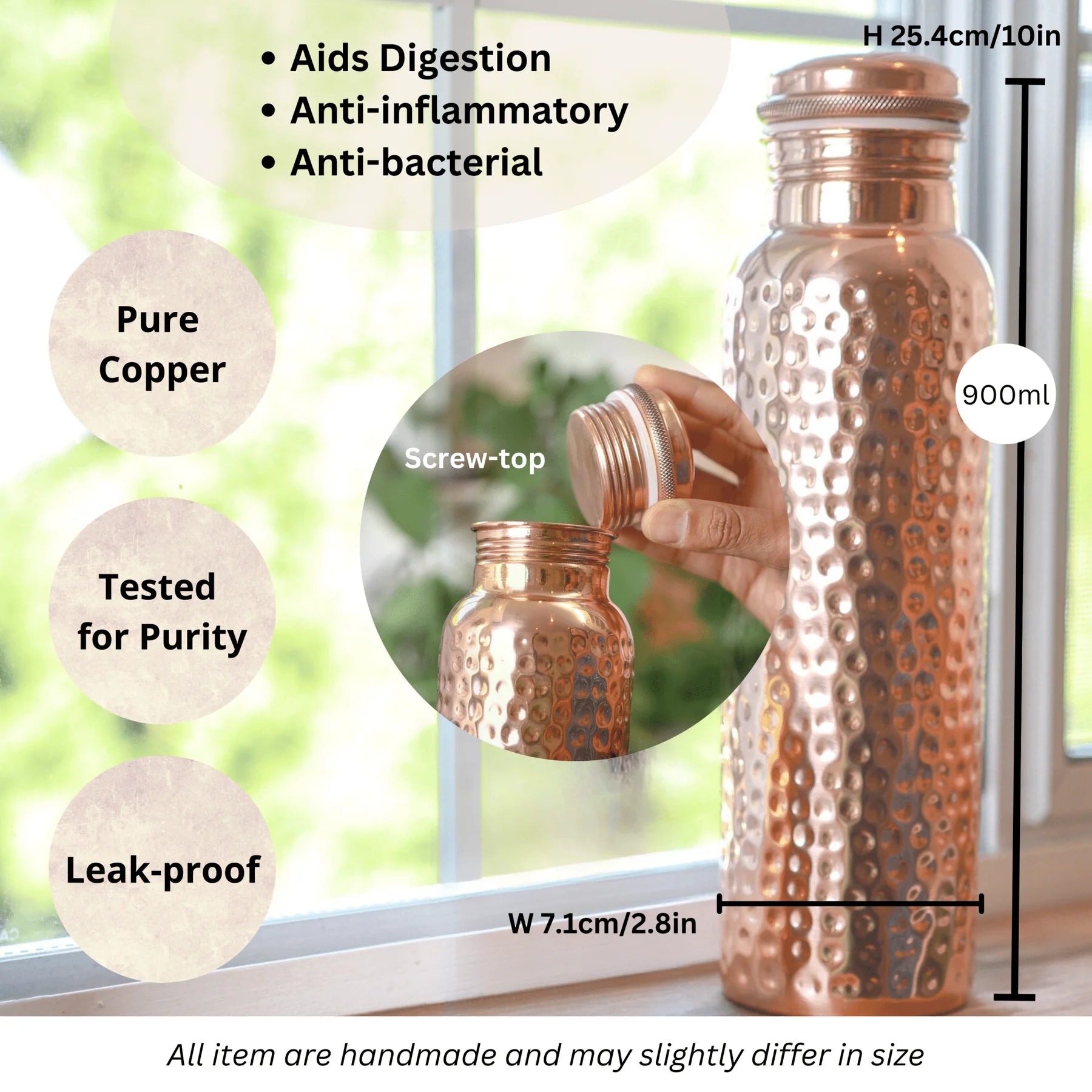 Vyasa Pure Copper Water Bottle